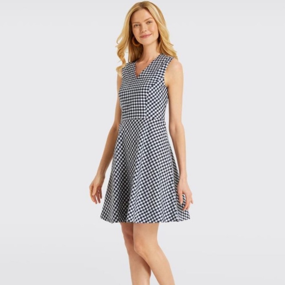 Draper James Gingham Fit & Flare Dress Size 0